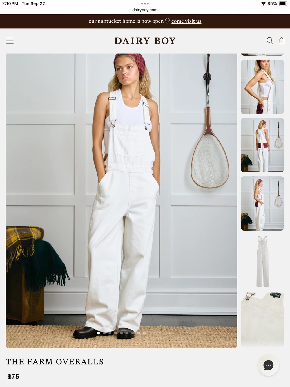 DAIRY BOY Women's White Farm Overalls